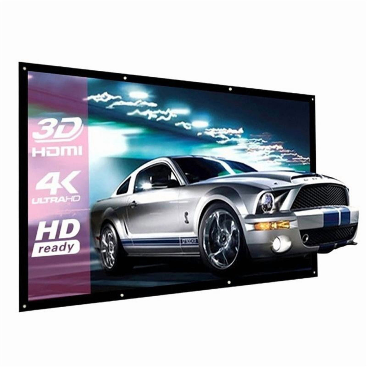 Projector Screen 72 inch 16:9 HD Foldable Anti-Crease Portable Projection Movies Screen for Home Theater Outdoor Indoor