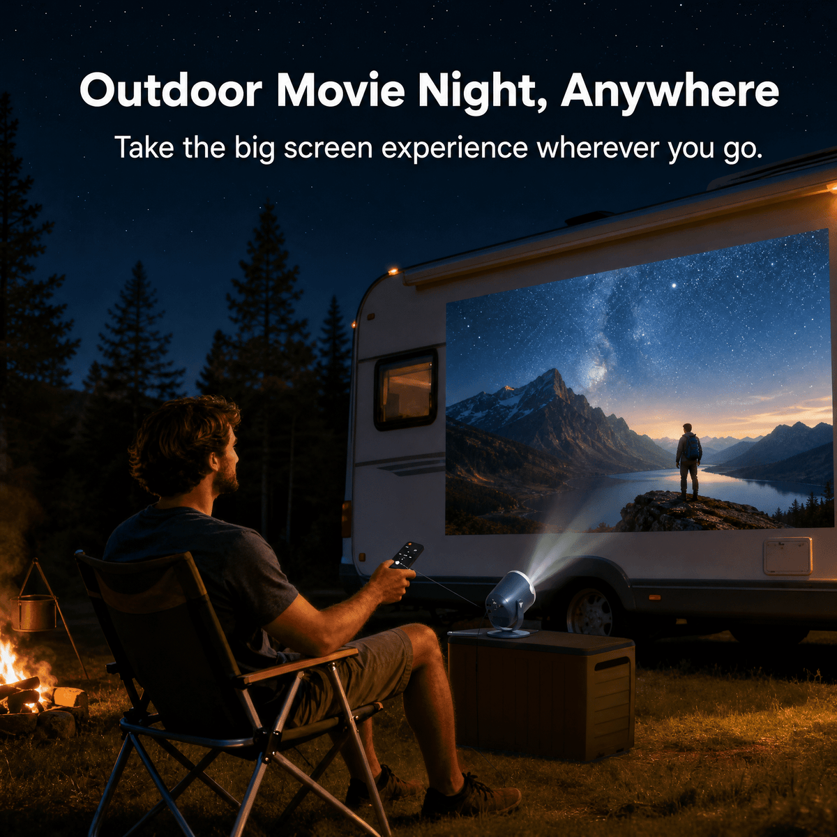 Mini Projector with WiFi and Bluetooth, Native 1080P Portable Movie Projector, Auto Keystone, 180 Degree Rotating Stand, HDMI USB Type-C for TV Stick, Black Orange, Vamvo