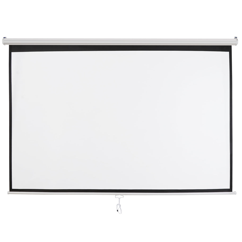 Superdeal Wall Mount 100" Auto-Lock Projector Screen, Matte White