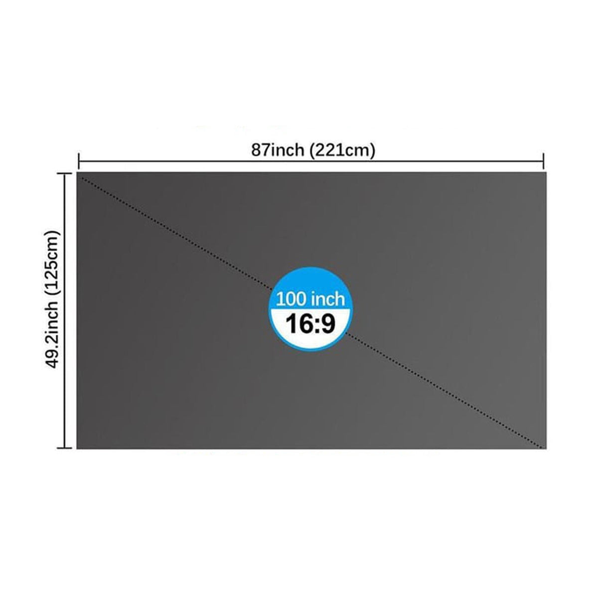 EverydayNest 4K HD Portable Anti-Light Projector Screen,100 inch 16:9 Foldable Metal Projection Display with High Gain and 160° Viewing Angle for Home Theater Outdoor Movies