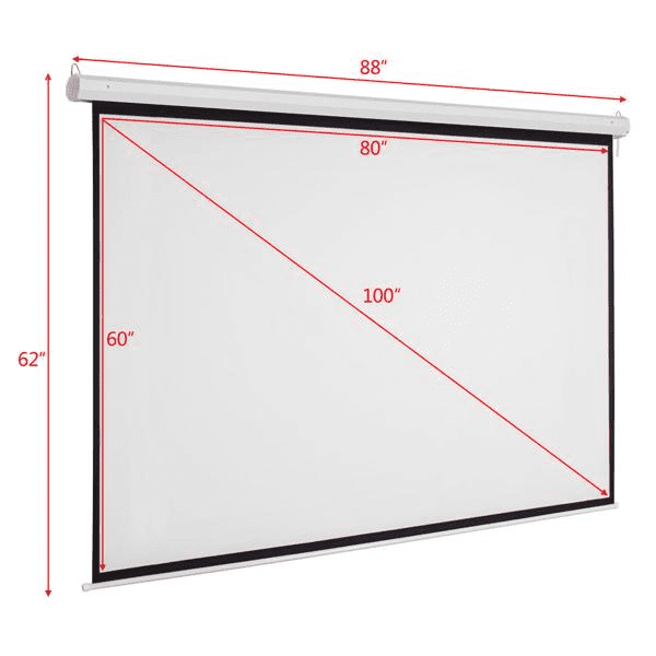 COTINSE 100 Inch Motorized Projector Screen with Remote Control, 4:3 Electric Projection Screen, 80 x 60 Matte White, Wall and Ceiling Mount