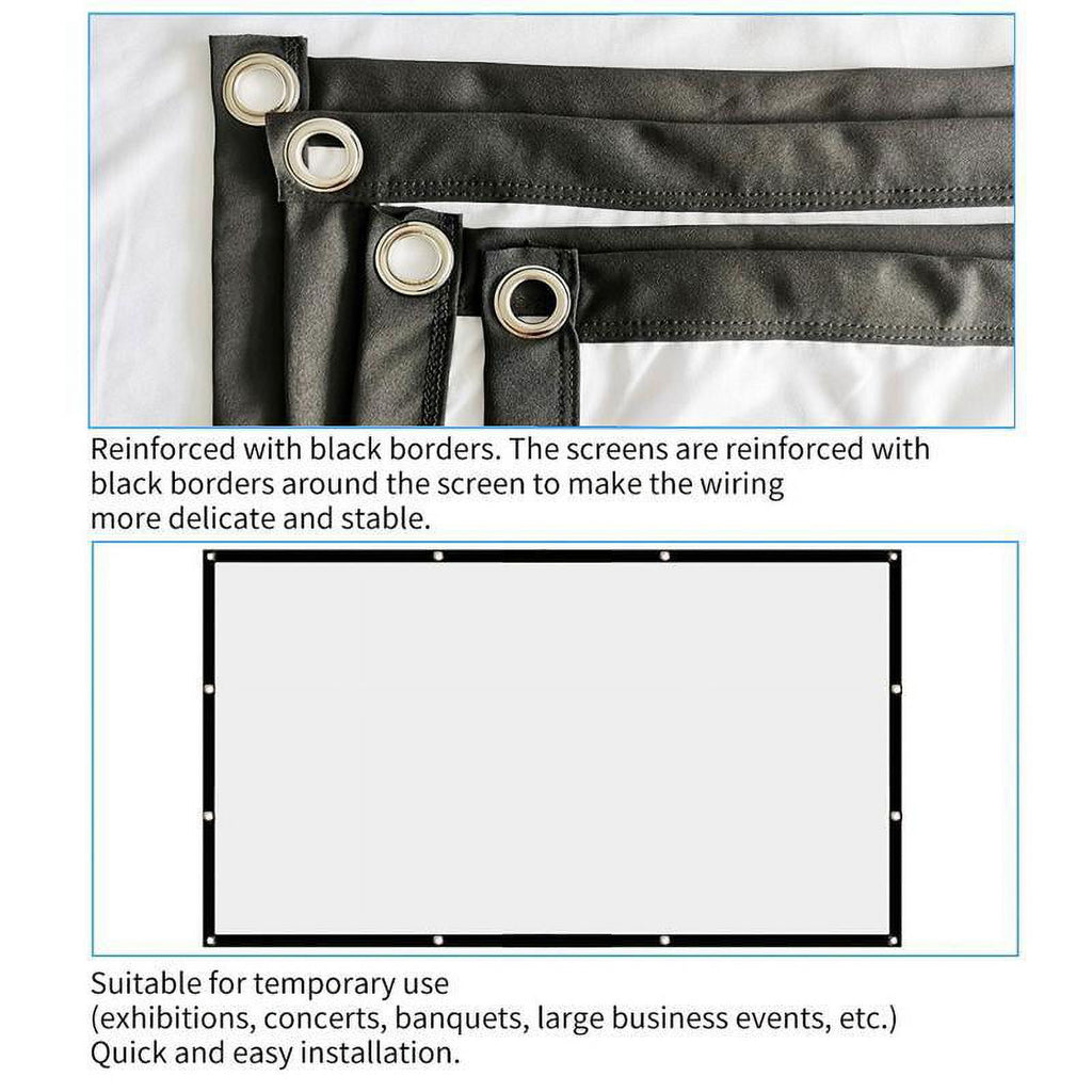 Sardfxul Projector Screen 150 inch 16:9 Foldable Anti-Crease Portable Projection Movies Screen for Home Theater Outdoor Indoor