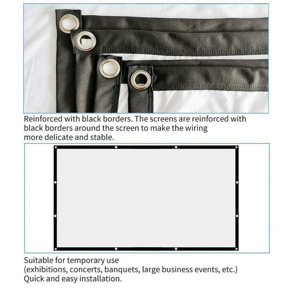 Sardfxul Projector Screen 150 inch 16:9 Foldable Anti-Crease Portable Projection Movies Screen for Home Theater Outdoor Indoor