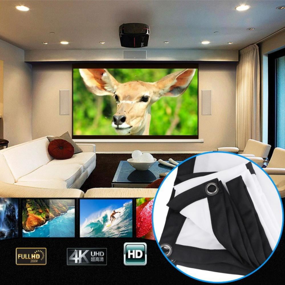 Projector Screen, Upgraded 150 inch 4K 16:9 HD Portable Projector Screens, Premium Indoor Outdoor Movie Screen, Video Projection Screen for Home, Movies Theater, Outside Backyard