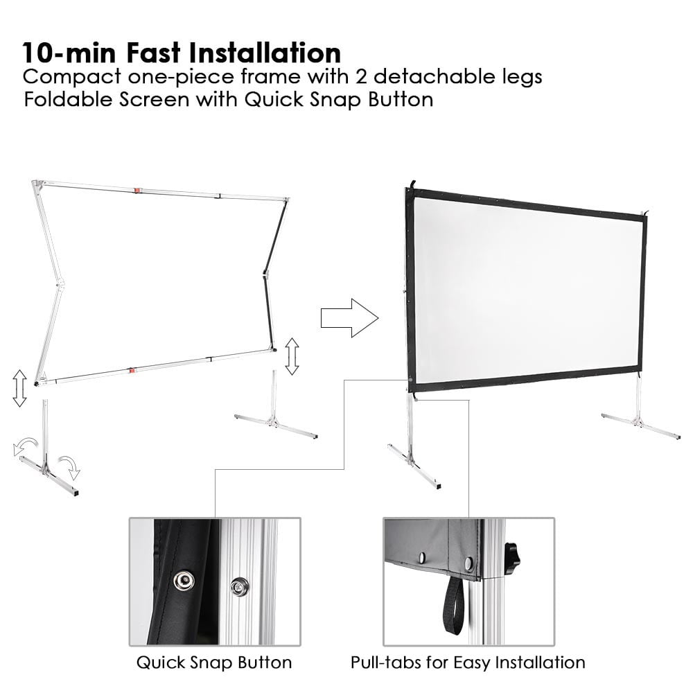 Yescom 60" Pull Up Portable Floor Projector Screen 48"x36" 1.3 Gain 4:3 HD Aluminum Case for Event