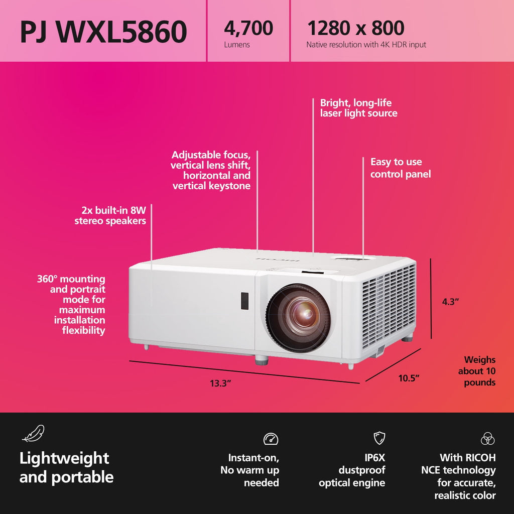 Ricoh Compact Laser Projector for WXL5860