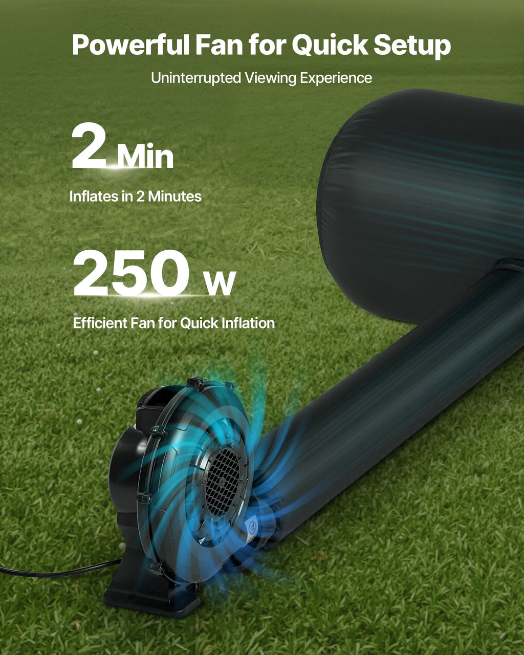 VEVOR 20FT Inflatable Projector Screen,Inflatable Movie Screen Outdoor with 250W Air Blower Projector Screen Oxford Fabric Material Blow Up Screen for Outdoor Backyard,Home Theater,Theme Party