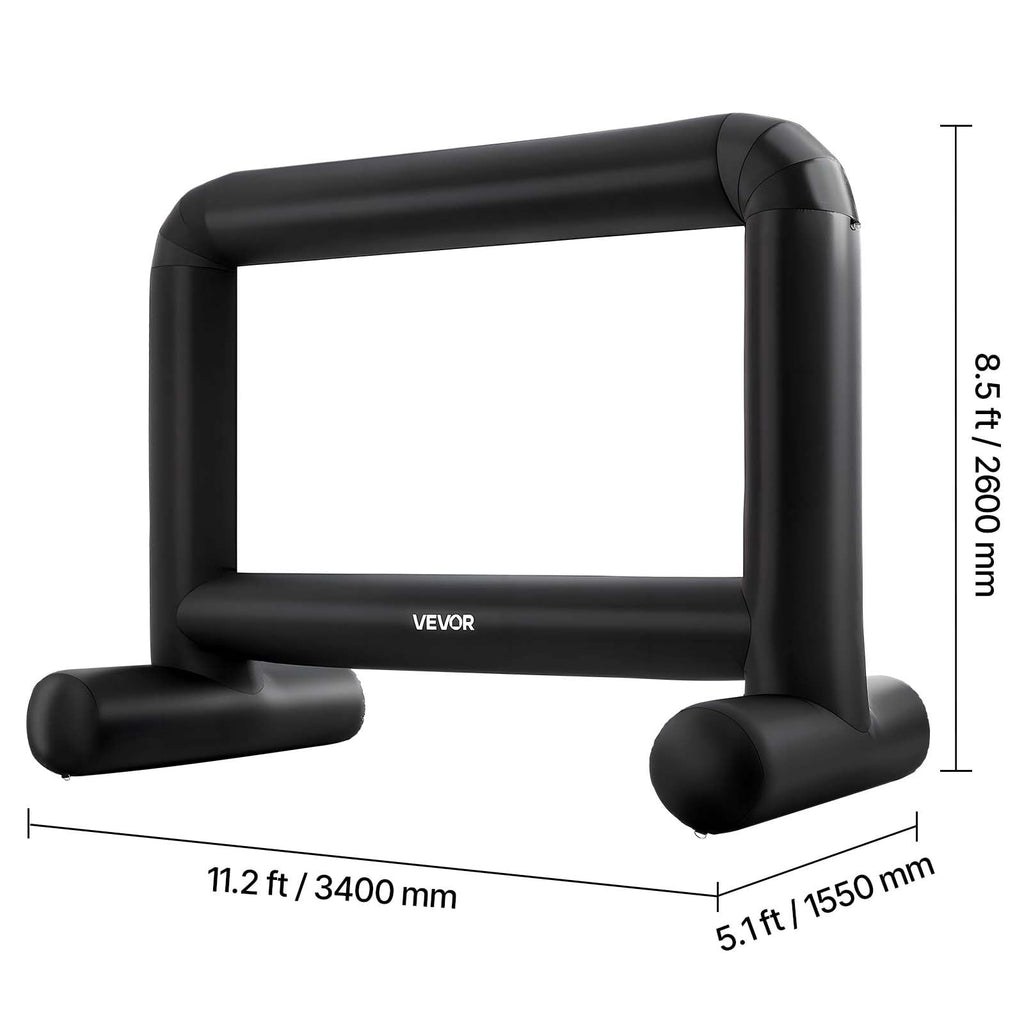 VEVOR Inflatable Movie Screen, 14 ft Outdoor Inflatable Projection Screen with Portable Storage Bag, Front/Rear Projection, Easy Set Up, Blow Up Screen for Outdoor Backyard Movie Night, Theme Parties