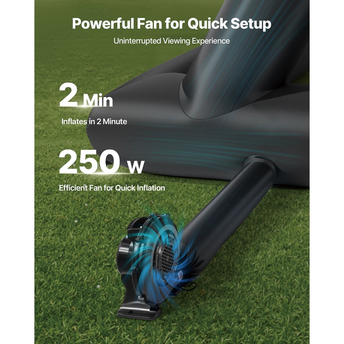 KFFKFF 20FT Inflatable Movie Screen with Storage Bag, 16:9 Projection Screen for Outdoor Events, Backyard Entertainment, and Home Theater Setup