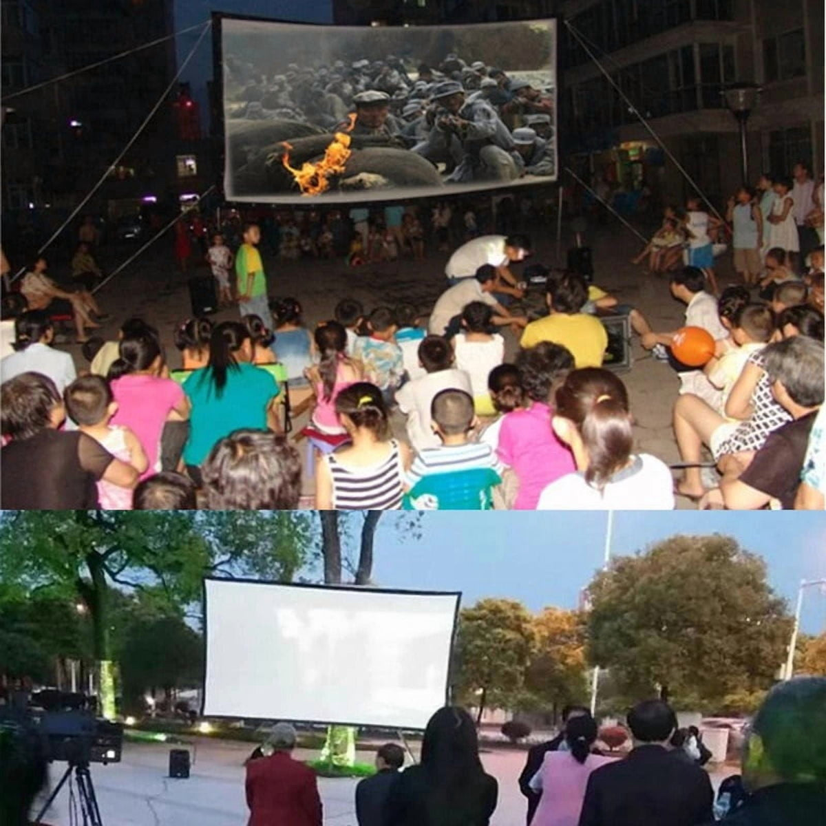Simple Movie Screen Canvas Fabric Foldable for LED DLP Porjector ,Wrinkle-Free Outdoor Projector Screen