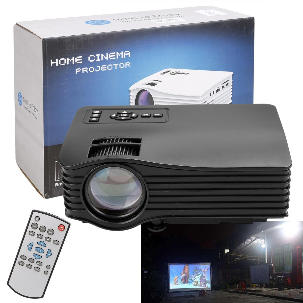 Compact Multimedia Projector, HD 1080p Support, Up to 130" inch Display,1000Lumen BETT