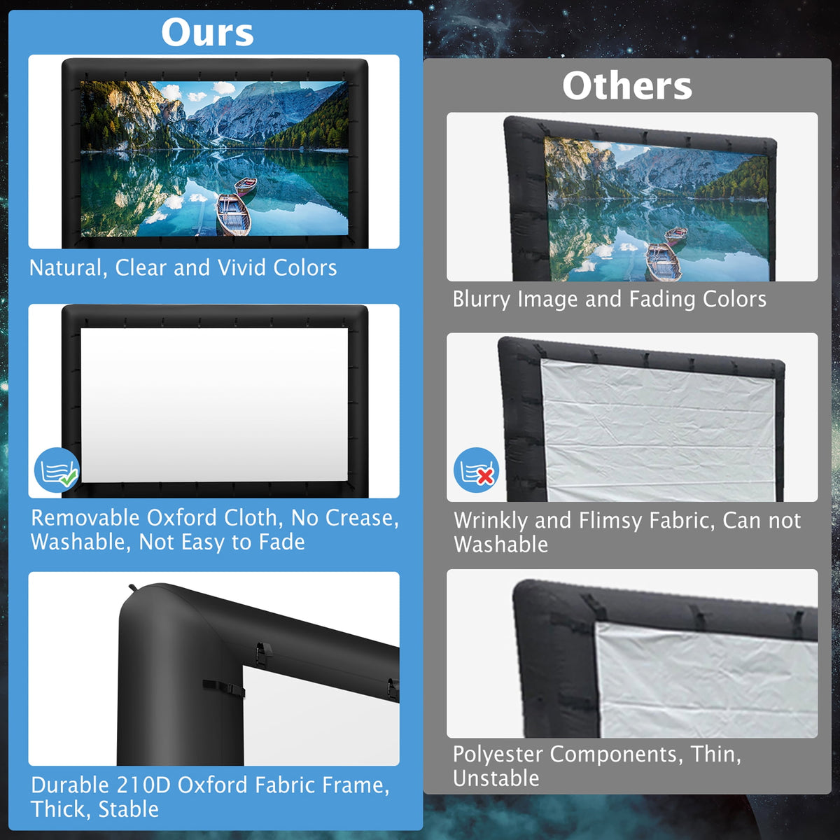 Gymax 16 Ft Inflatable Movie Screen Outdoor Projector Screen w/ Air Blower Carry Bag