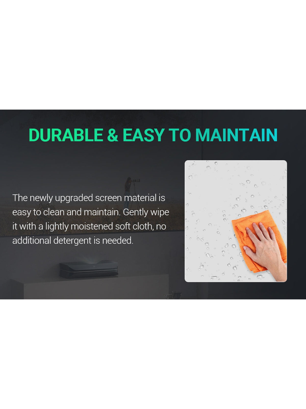 AWOL VISION 120" 16:9 Projector Screen, Fixed Frame Wall Mount Matte White Screen Compatible all type projectors MW-120