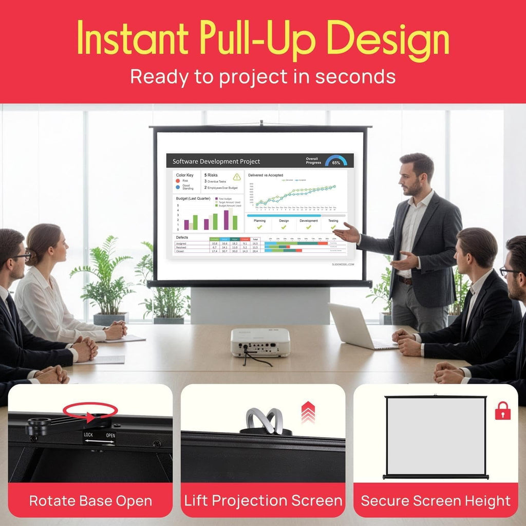 Pyle® Retractable Pull-out-style Manual Projector Screen (50-inch)