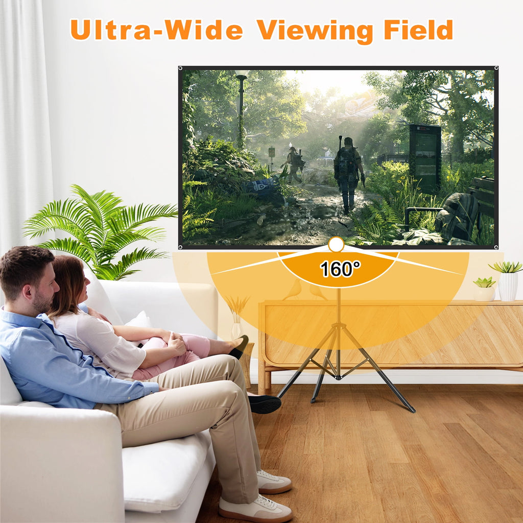 Visulapex Outdoor Projector Screen with Stand 80 inch, Portable Projector Screens for Outside Theater Home Backyard Movies