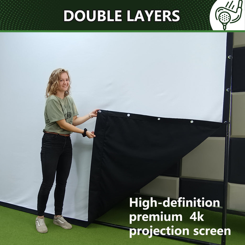 Impact Sports Technologies Indoor Golf Screen High Definition Premium 4k Projection Screen with Blackout Backing and Bungees, 9'10" x 11'5.8''