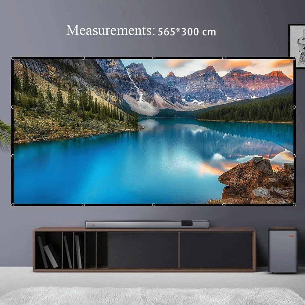 HVKDIEB Projector Screen 200 Inch 16:9 Washable Foldable Anti Wrinkle Portable Projector Cinema Screen for Home Theater Outdoor Indoor, Manual Wall Mounting,