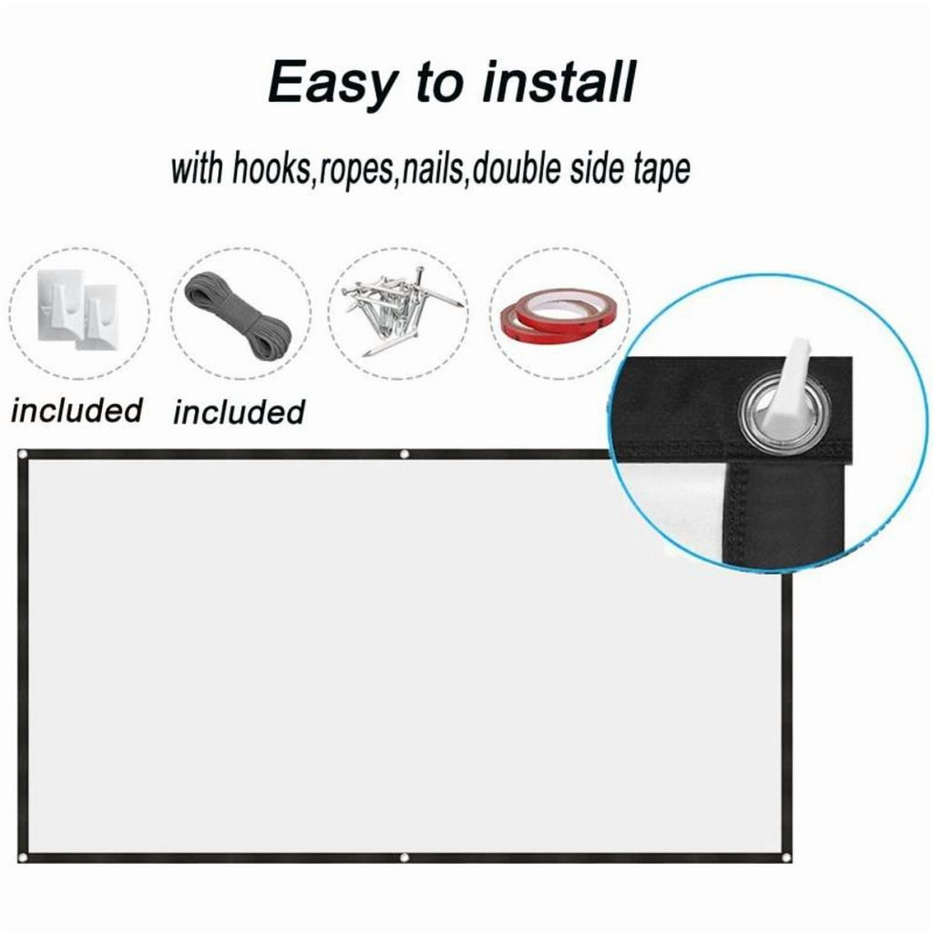 Projector Screen 72 inch 16:9 HD Foldable Anti-Crease Portable Projection Movies Screen for Home Theater Outdoor Indoor