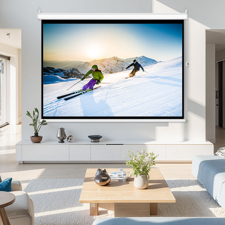 GAINVANE Projector Screen Motorized with Remote, 16:9 4k, 84 Inch Auto Electric Projection Screen, HD 4K Movie Screen for Home Theater, Cinema, Office