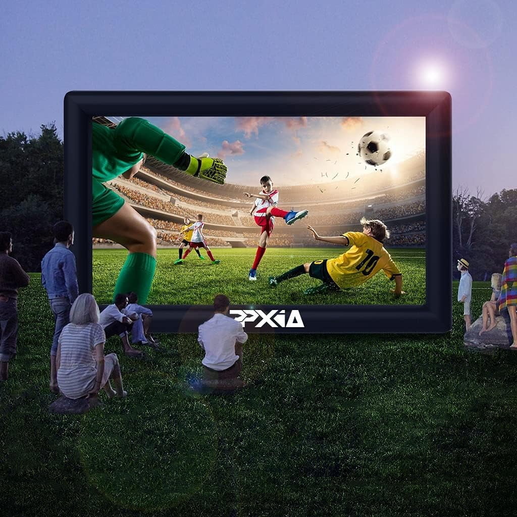 PPXIA 33FT Inflatable Outdoor Projector Movie Screen, Front & Rear Projection with Blower & Storage Bag, Portable Easy Setup for Backyard Party Indoor Outdoor Movie Night