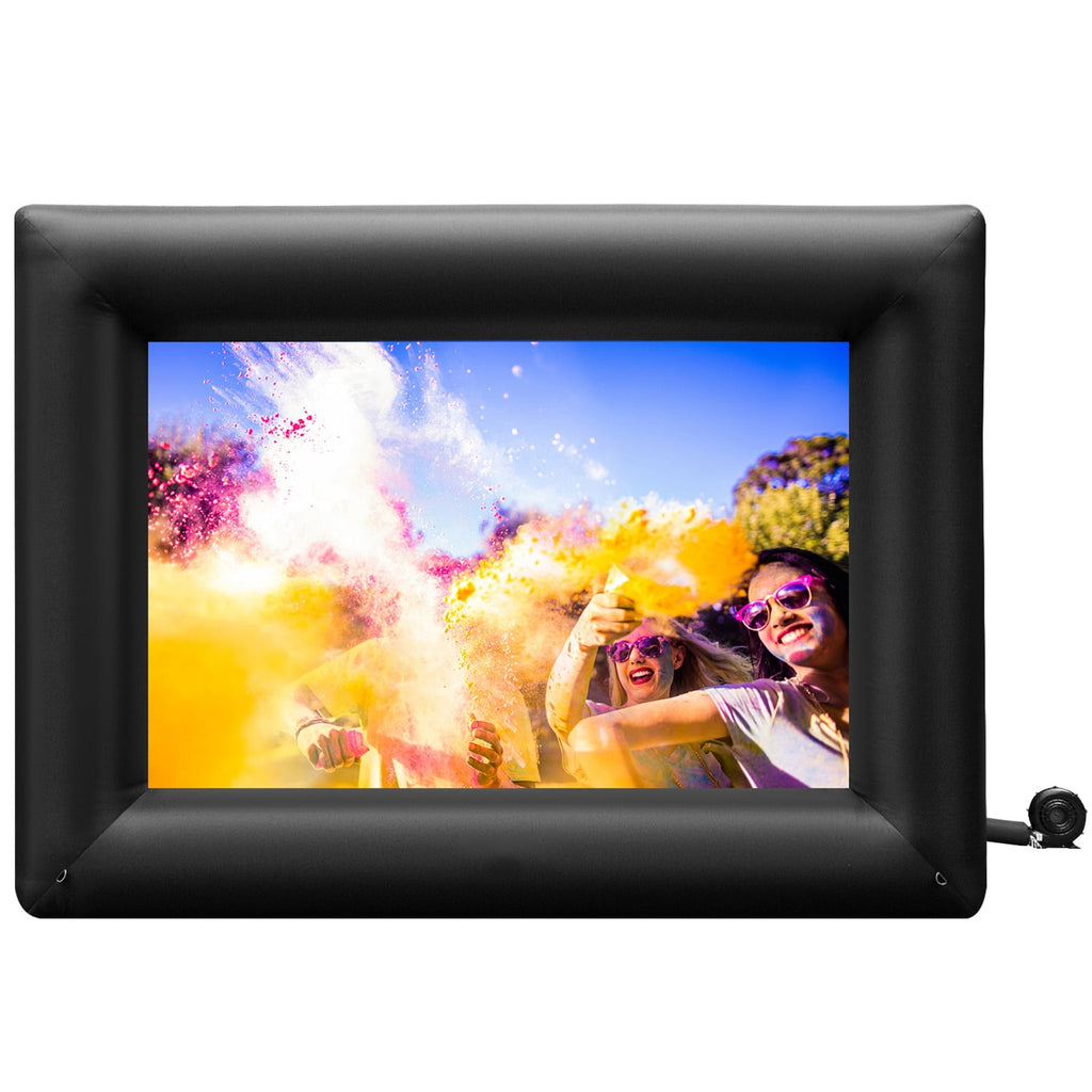 KFFKFF 24FT Inflatable Projection Screen with 360W Air Pump, Durable Oxford Cloth Inflatable Display for Open-Air Films, Compatible with Front/Rear Projection