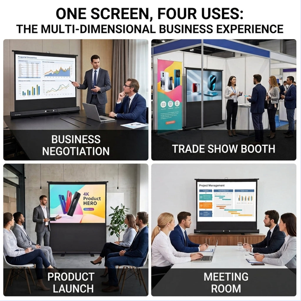 Yescom 60" Pull Up Portable Floor Projector Screen 48"x36" 1.3 Gain 4:3 HD Aluminum Case for Event
