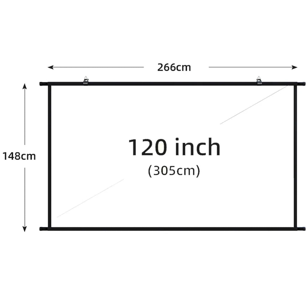 Toot shadow 100" Wall Mounted Projector Screen with Black Backing