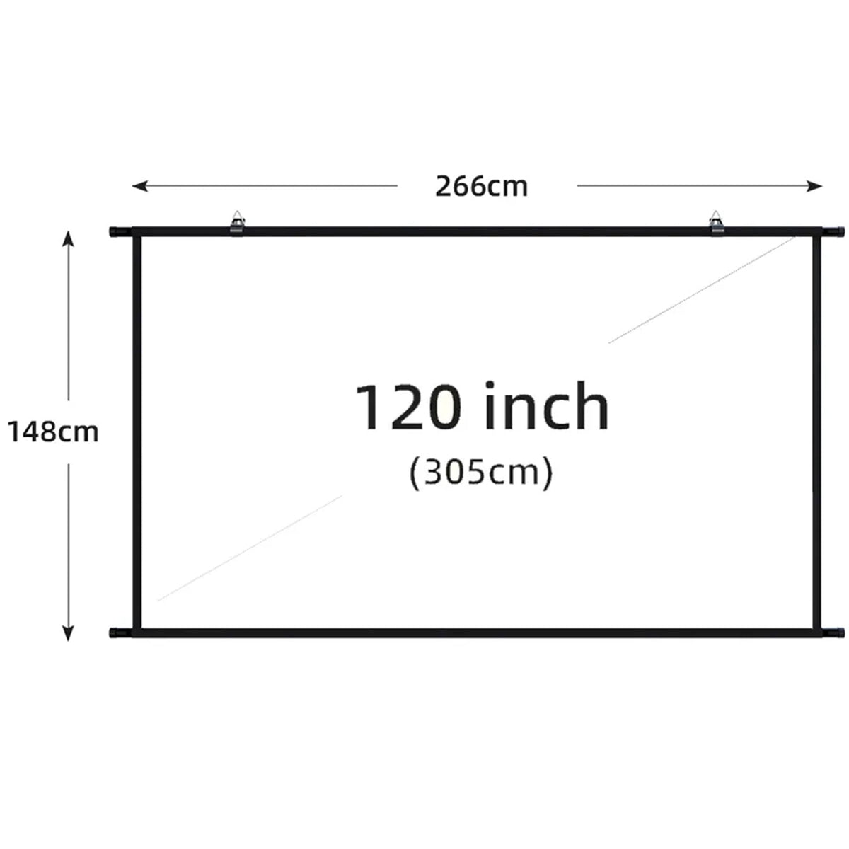 Toot shadow 100" Wall Mounted Projector Screen with Black Backing