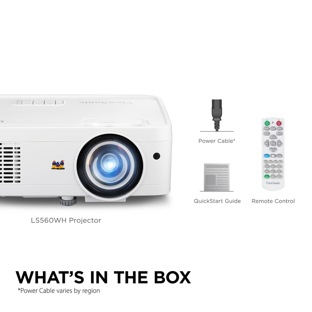 ViewSonic LS560WH 3000 Lumens WXGA Short Throw LED Projector