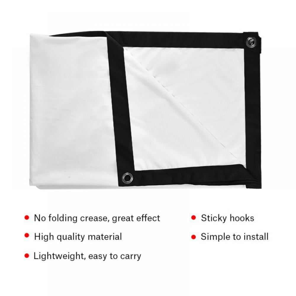 Orchip Wall Mount 120" Pull Down Projector Screen, White