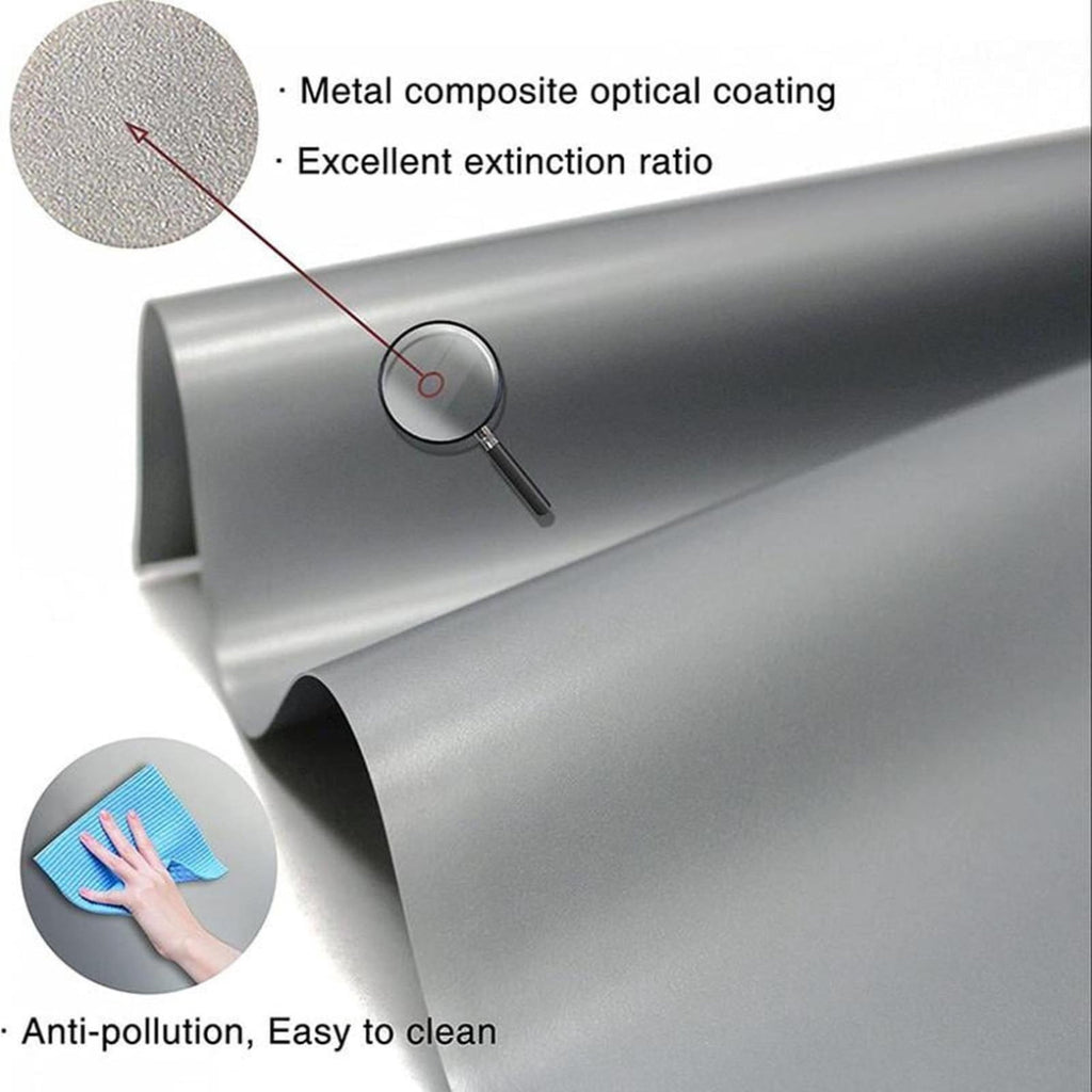 16:9 Foldable Metal Anti-Light Projector Screen 4K HD Metallic Coating Anti-Glare Portable Projection Curtain Indoor Outdoor Home Theater Movie Screen(Grey-60In)
