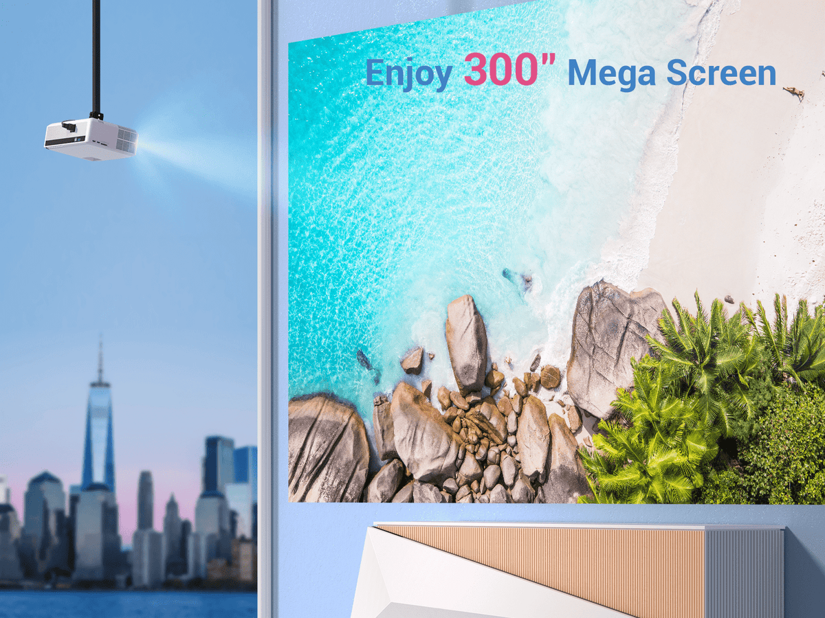 VANKYO Performance V630W Native 1080P Projector, Full HD 5G Wifi Projector with LCD Display, 120'' Screen included