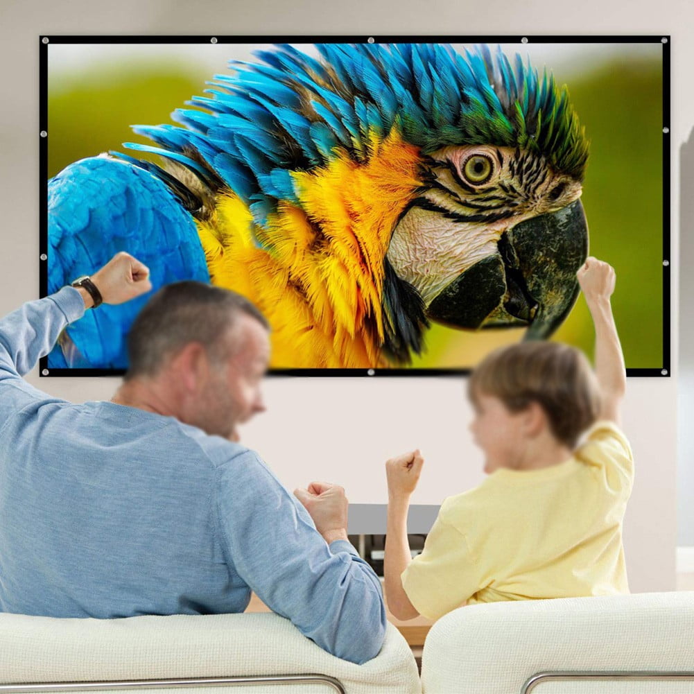 60-150 Inch Projector Screen 16:9 Foldable Portable Projector Movies Screens For Home Theater Outdoor Indoor Projector Curtain