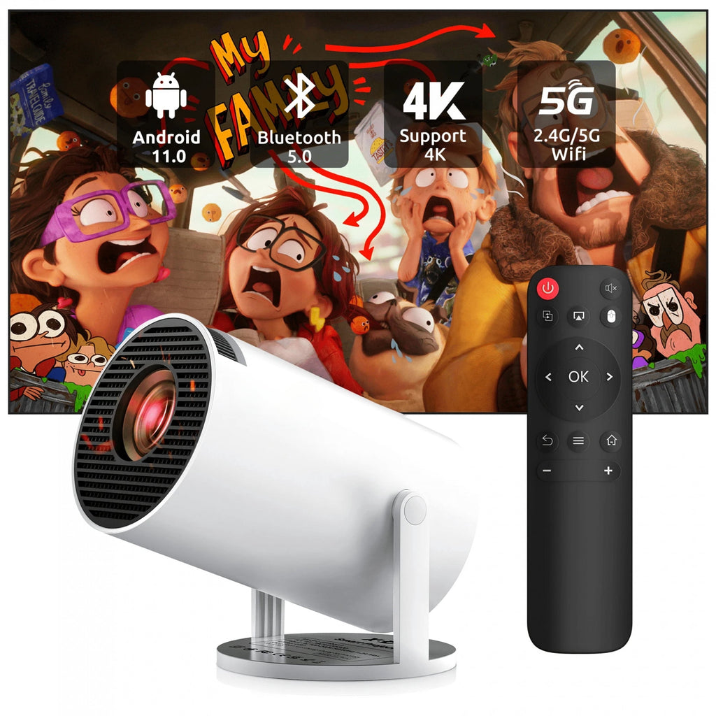4K Projector 5G Smart HD LED with WiFi Bluetooth USB Android Office Home Theater Cinema Projector