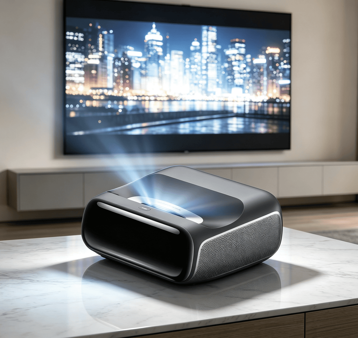 4K Ultra Short Throw Triple Laser Projector 3600 ISO Lumen Dolby Vision, 20W Dynaudio Integrated Speakers, Google TV, Dolby Atoms, DTS-X