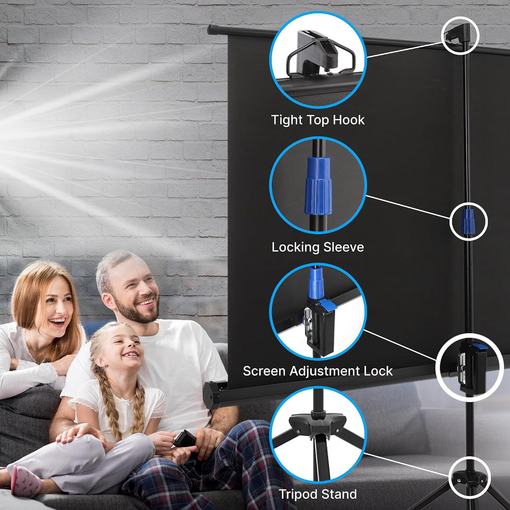 Pyle® Floor-standing Portable Tr Manual Projector Screen (84-inch)