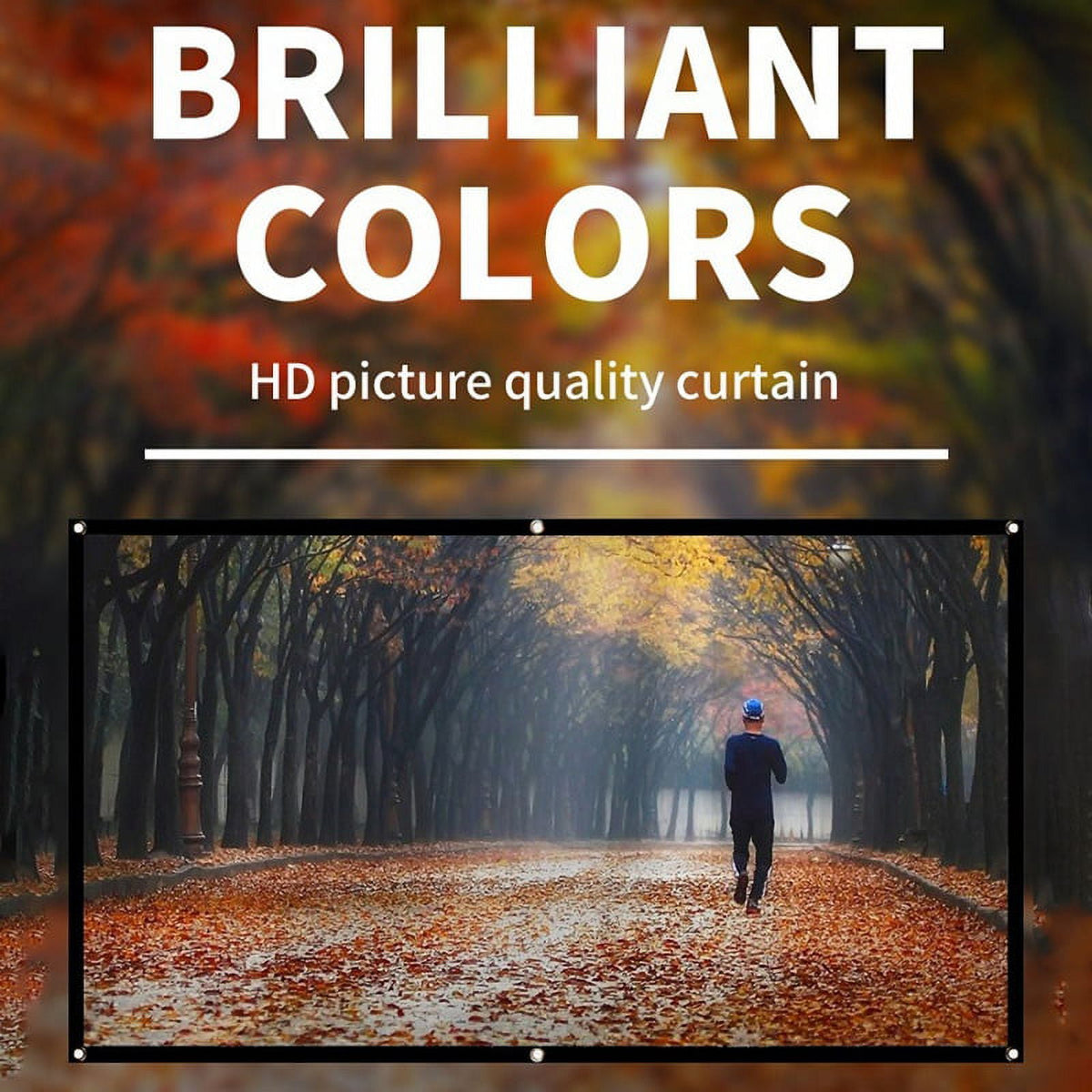 Portable Projector Screen 60/72/84/100/120 Inch For Home Theater Outdoor HD White Foldable Anti-Crease (60inch)