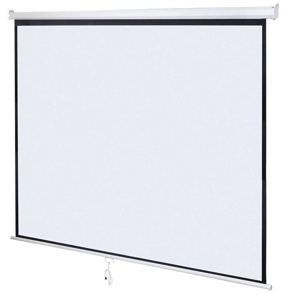 ZENSTYLE 119" Manual Pull Down Projector Screen 84 x 84" 1:1 HD Home Portable Theater