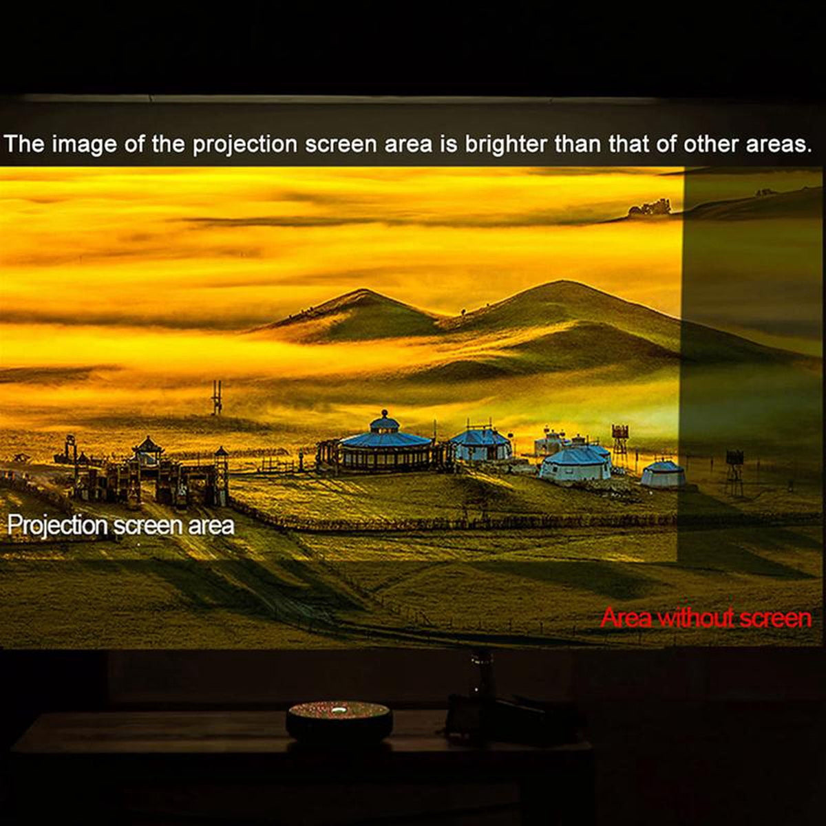 16:9 Foldable Metal Anti-Light Projector Screen 4K HD Metallic Coating Anti-Glare Portable Projection Curtain Indoor Outdoor Home Theater Movie Screen(Grey-60In)