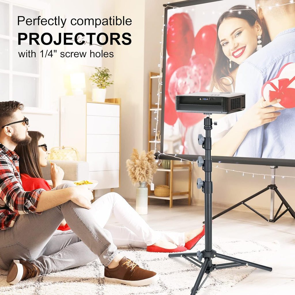 LINCO 120in Projector Screen Stand with Project Stand for 4K HD 16: 9 Screen Wrinkle-Free with Carrying Bag -AM307T
