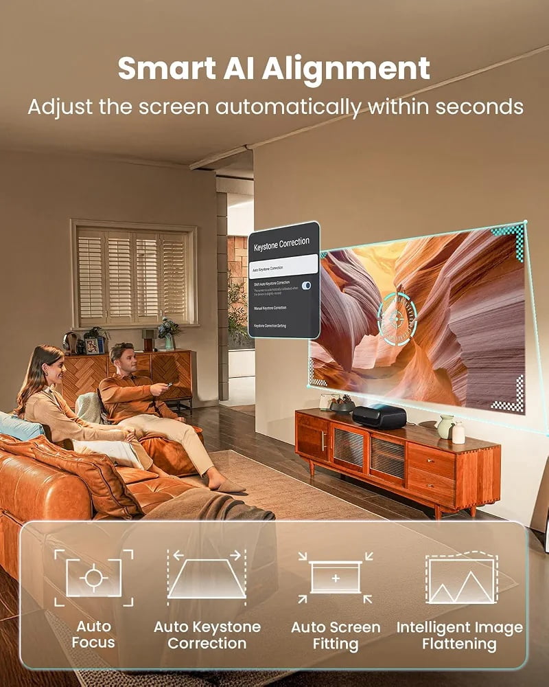 4K Ultra Short Throw Triple Laser Projector 3600 ISO Lumen Dolby Vision, 20W Dynaudio Integrated Speakers, Google TV, Dolby Atoms, DTS-X