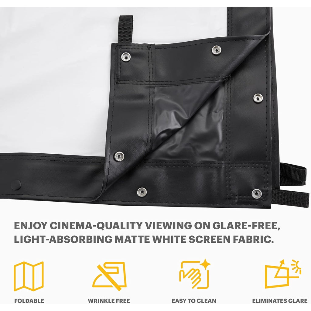 KODAK 150” Replacement Dual Projector Screen, Fast Fold Front & Rear Projection Backdrop - White