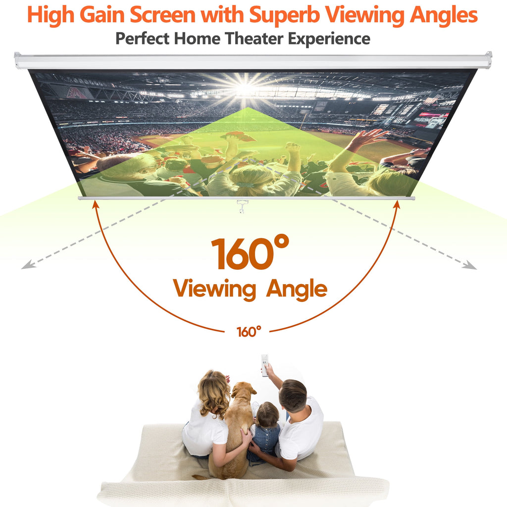 ZENY Projector Screen 100 inch 16:10 HD 4K Projections Home Theater Presentation Education Outdoor Indoor Public Display, Black