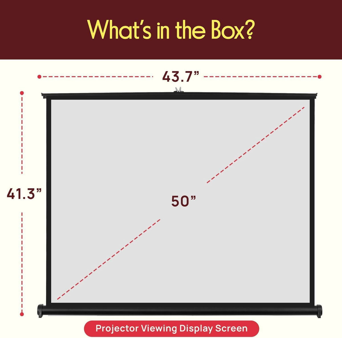 Pyle® Retractable Pull-out-style Manual Projector Screen (50-inch)