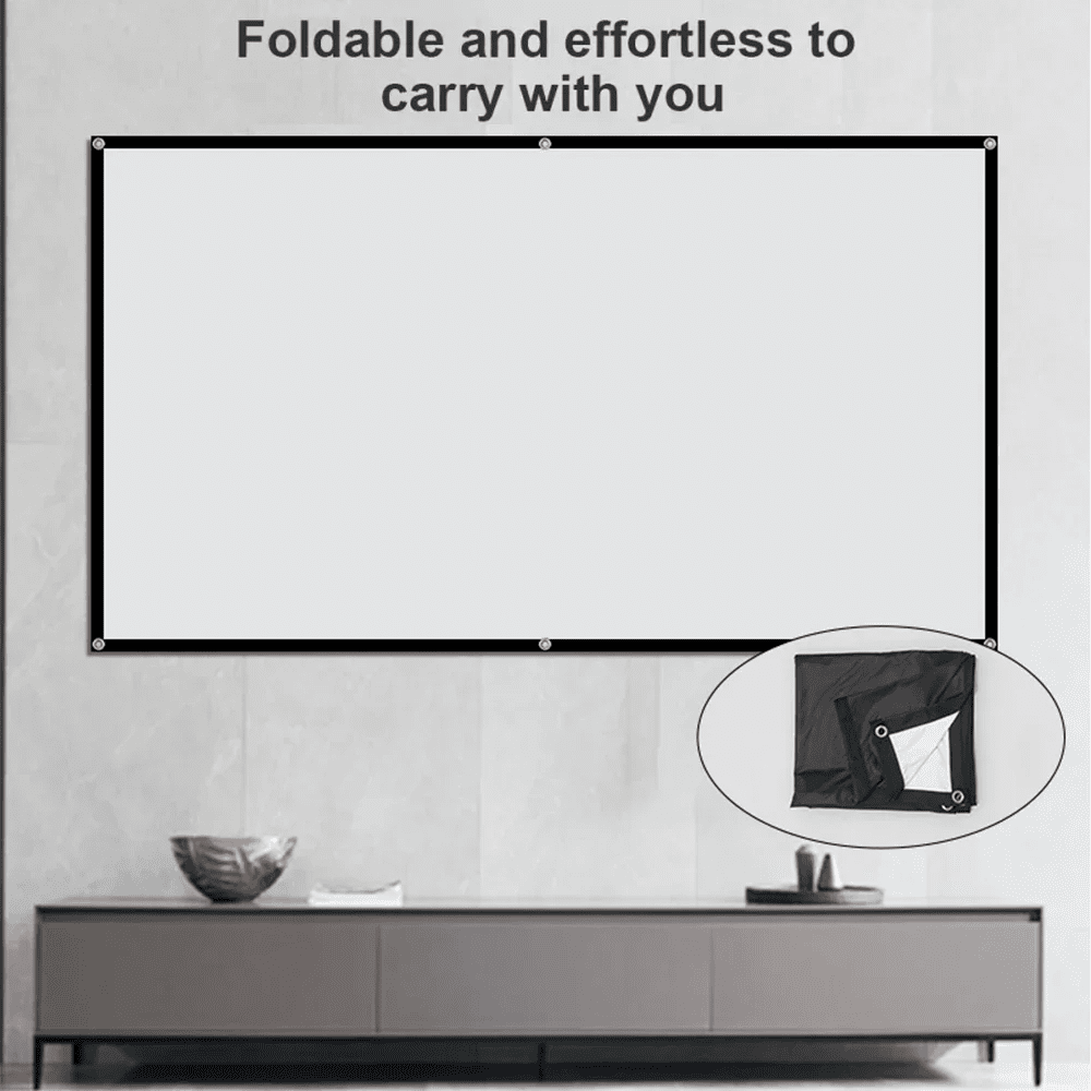 Toot shadow Projector Screen 100 inch White Milk Shred Black Background Wrinkle-Free Design Soft Projection Screen Indoor Outdoor