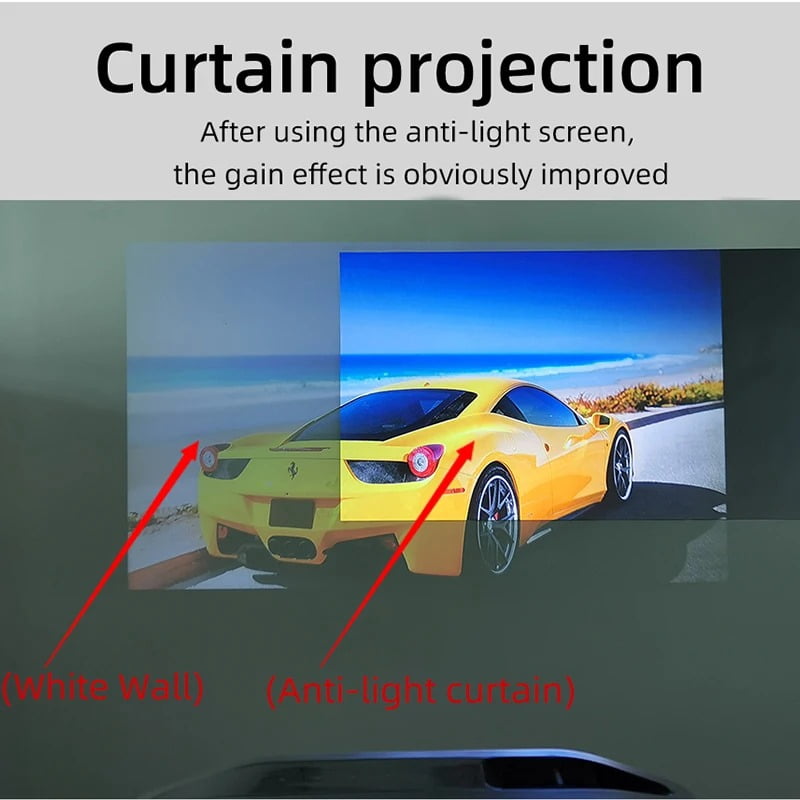 Toot shadow Projector Screen 84 inch 16:9 Metal Grey Anti-light Portable Foldable Reflective Screen for Home Theater Home Party