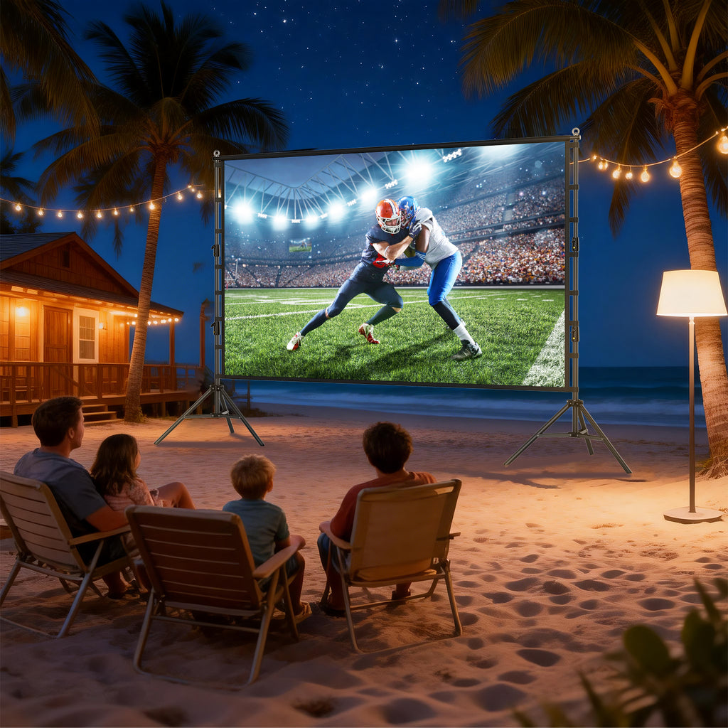 Florascent 180" Projector Screen with Stand, Portable Projection Screen 16:9 4K HD Movie Screen for Outdoor Indoor Home Theater