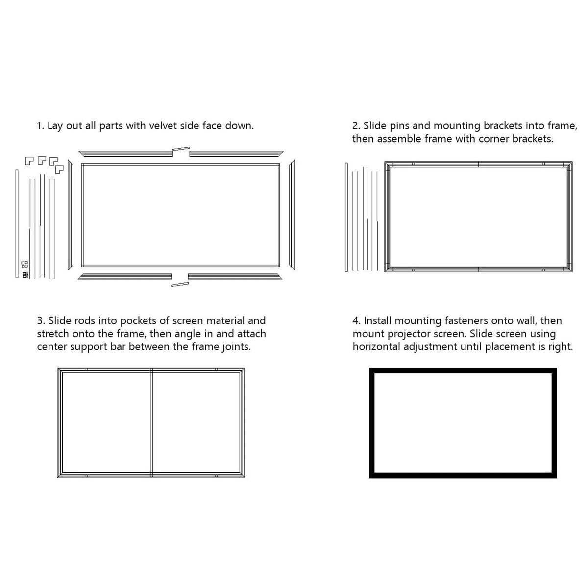KFFKFF 155 inch Outdoor Projector Screen 16:9 Movie Screen Fixed Frame 3D Projector Screen for 4K HDTV Movie Theater