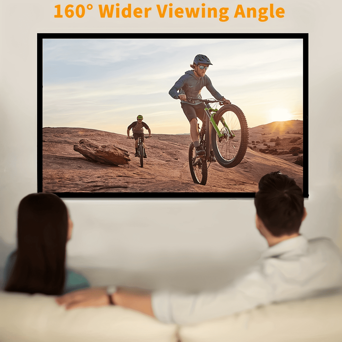 Jous 120 inch Projector Screen 16:9 Foldable Anti-Crease Portable Movies Screens for Home Theater Outdoor Indoor Support Double Sided Projection