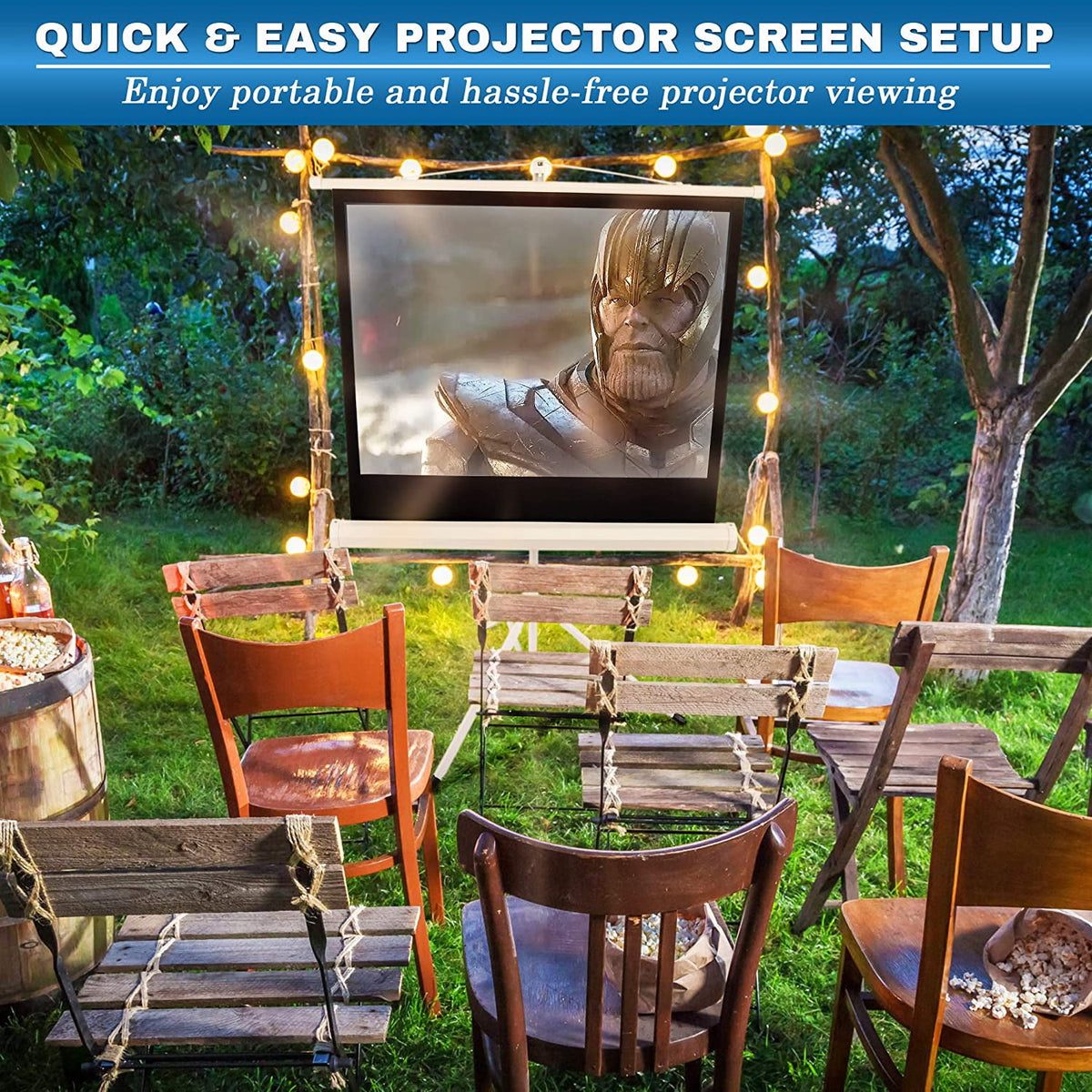 Pyle® Prjtp42 Floor-Standing Portable Tr Manual Projector Screen (40-inch)